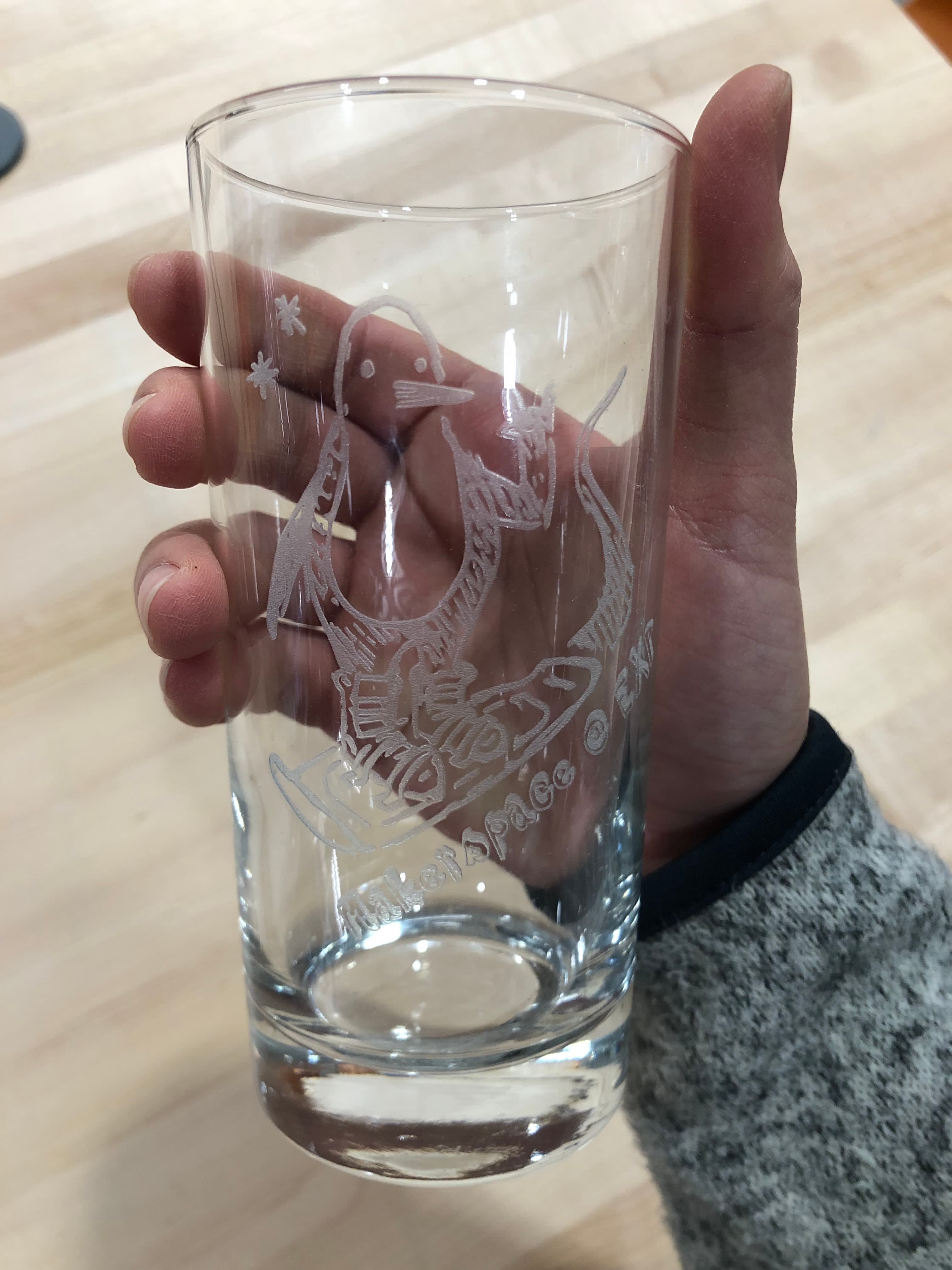 Engraved Glass Cup